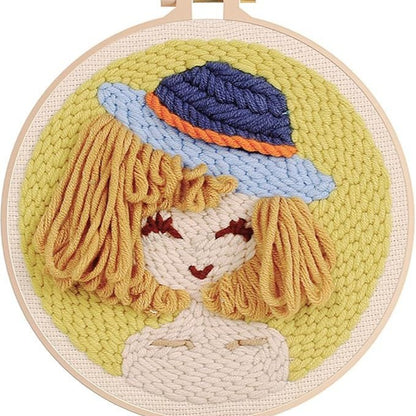Handmade Punch Needle Embroidery Kit with Landscape Design