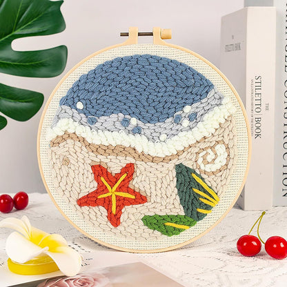 Handmade Punch Needle Embroidery Kit with Landscape Design