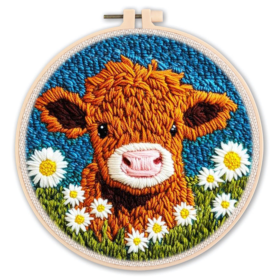 Handmade Punch Needle Embroidery Kit with Landscape Design