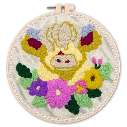 Handmade Punch Needle Embroidery Kit with Landscape Design