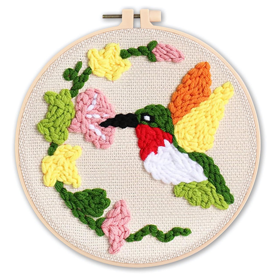 Handmade Punch Needle Embroidery Kit with Landscape Design