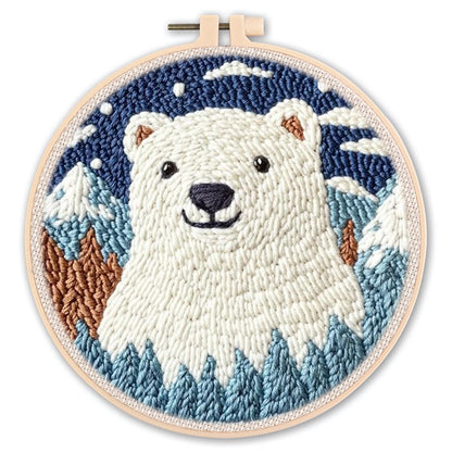Handmade Punch Needle Embroidery Kit with Landscape Design