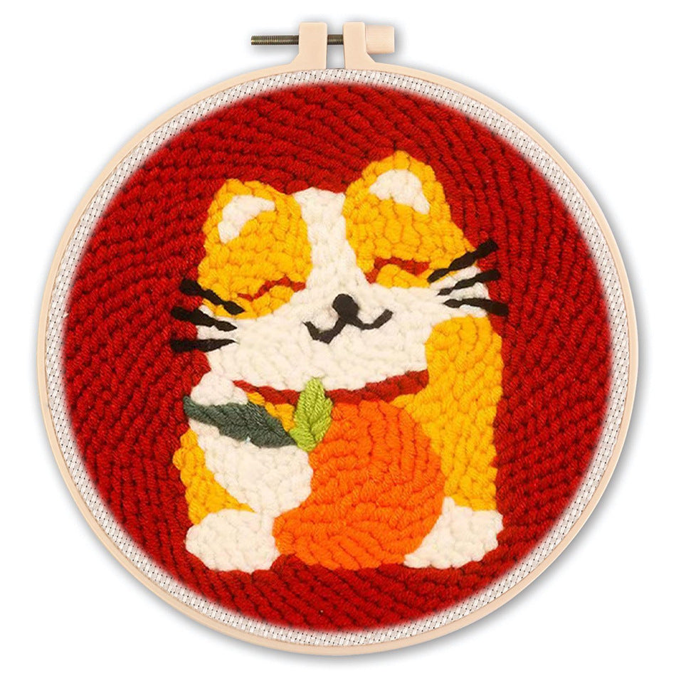 Handmade Punch Needle Embroidery Kit with Landscape Design