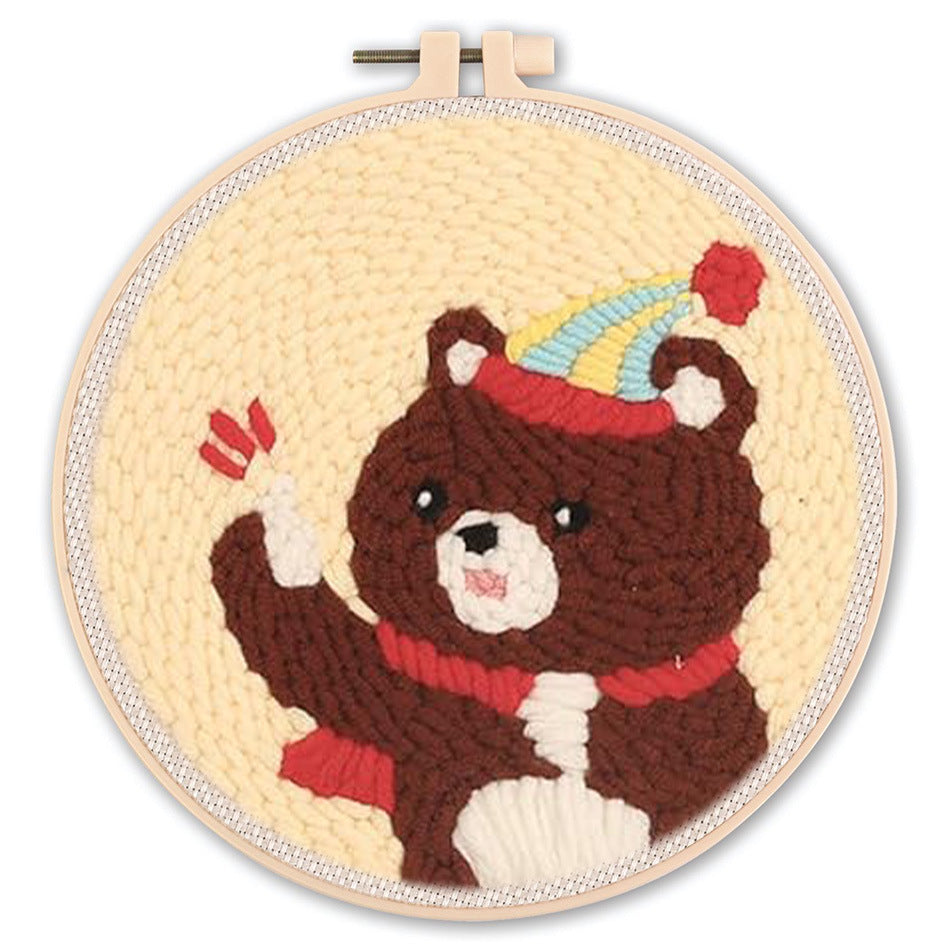 Handmade Punch Needle Embroidery Kit with Landscape Design