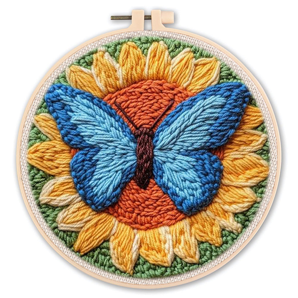 Handmade Punch Needle Embroidery Kit with Landscape Design