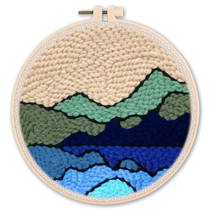 Handmade Punch Needle Embroidery Kit with Landscape Design