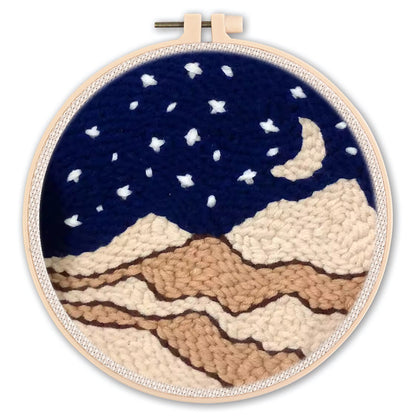Handmade Punch Needle Embroidery Kit with Landscape Design