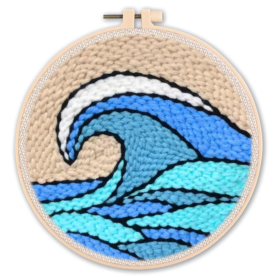 Handmade Punch Needle Embroidery Kit with Landscape Design