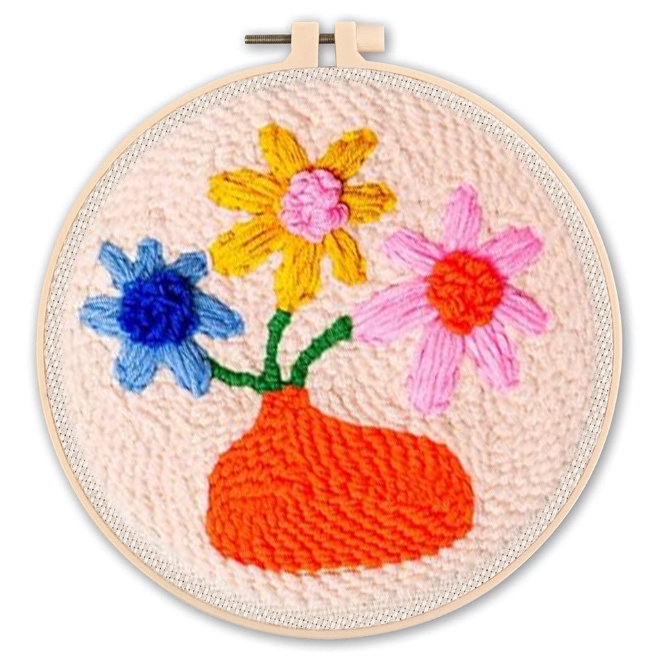 Handmade Punch Needle Embroidery Kit with Landscape Design