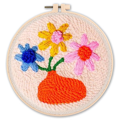 Handmade Punch Needle Embroidery Kit with Landscape Design