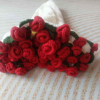 Handmade Rose Flower Crochet Blanket