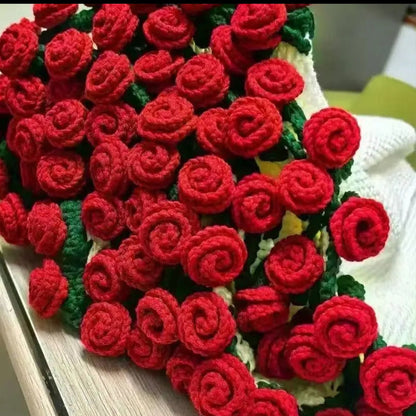 Handmade Rose Flower Crochet Blanket