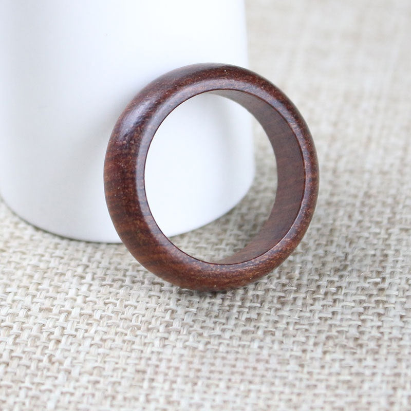 Handmade Sandalwood Bead Rings for Cultural Decoration