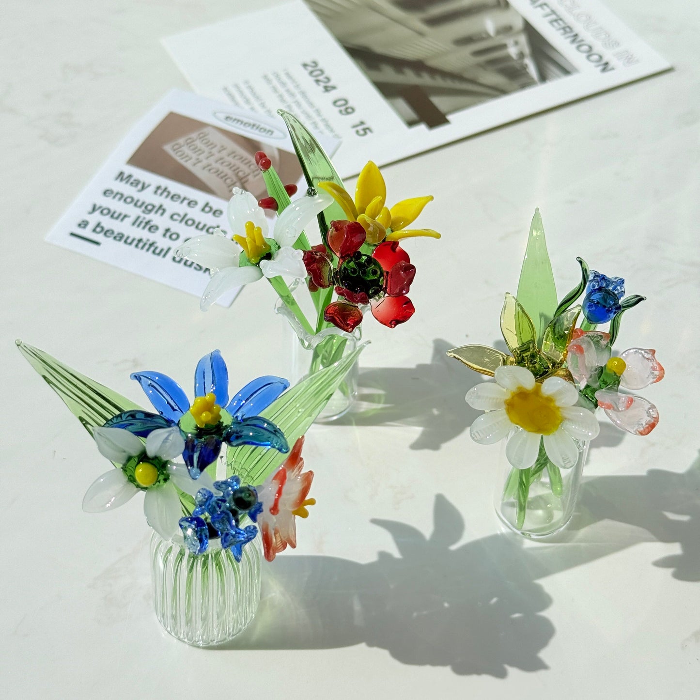 Handmade Simulated Glass Flower Ornament