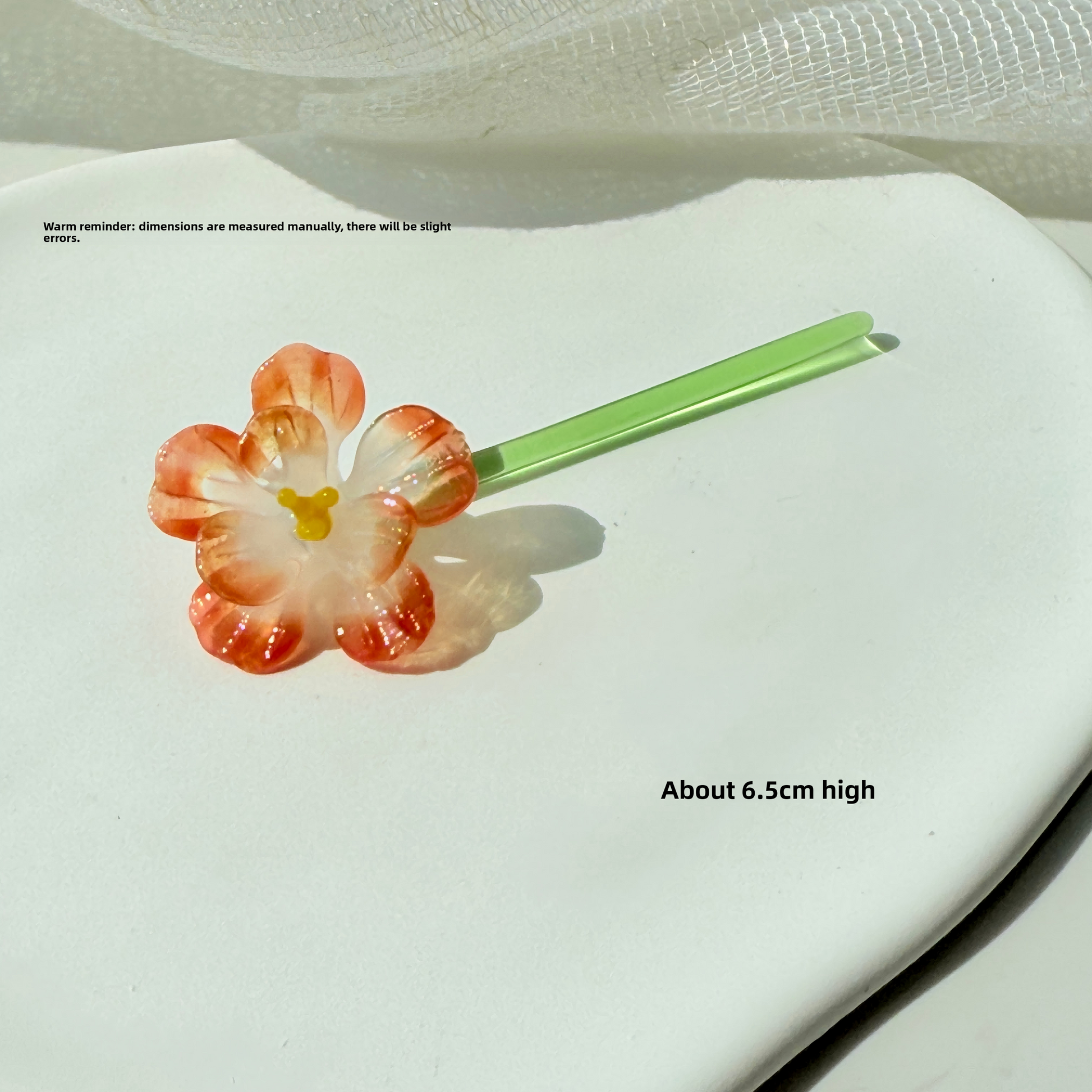 Handmade Simulated Glass Flower Ornament