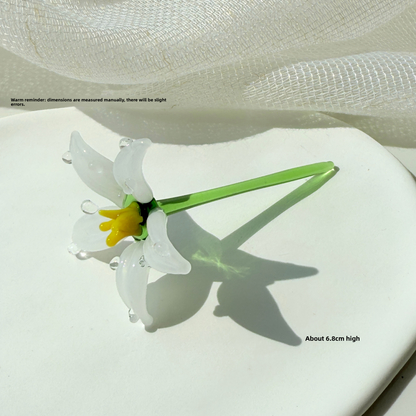 Handmade Simulated Glass Flower Ornament