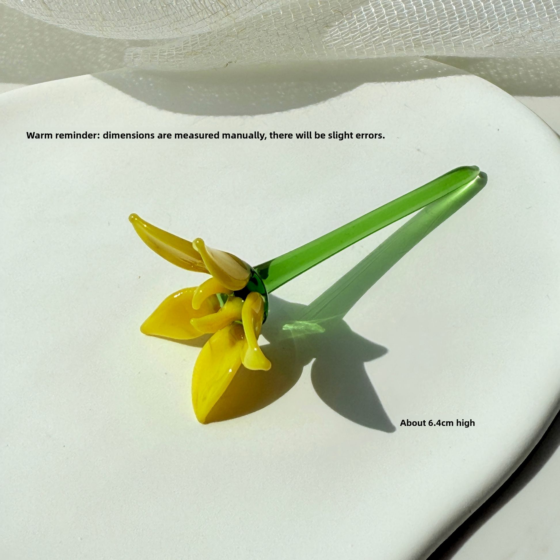 Handmade Simulated Glass Flower Ornament
