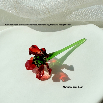 Handmade Simulated Glass Flower Ornament