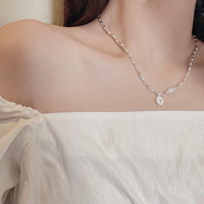 Handmade Sterling Silver Heart Pearl Necklace