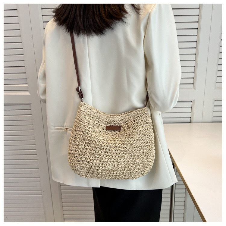 Handmade Straw Crossbody Bag