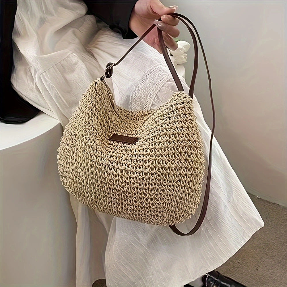 Handmade Straw Crossbody Bag