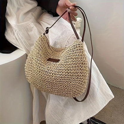 Handmade Straw Crossbody Bag