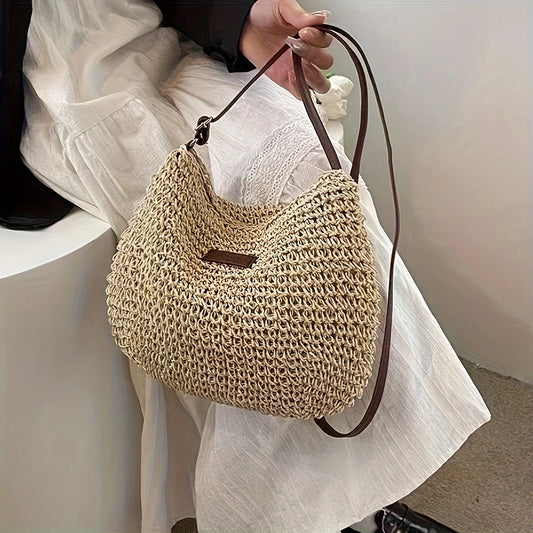 Handmade Straw Crossbody Bag