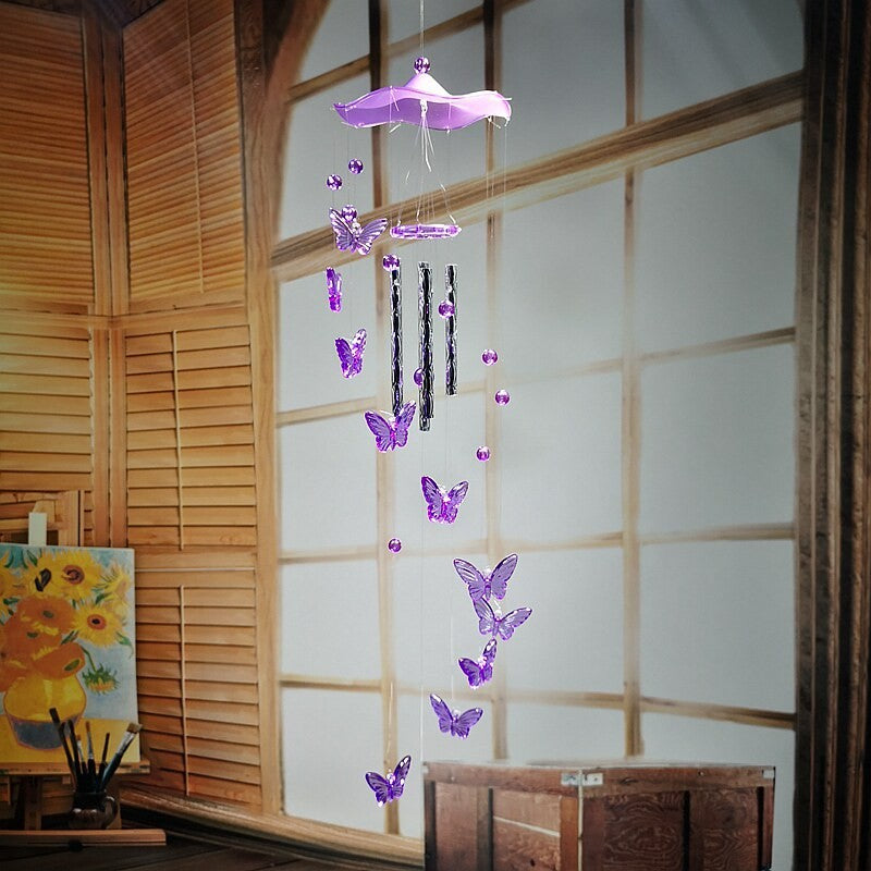 Handmade Straw Hat Wind Chime Home Decoration