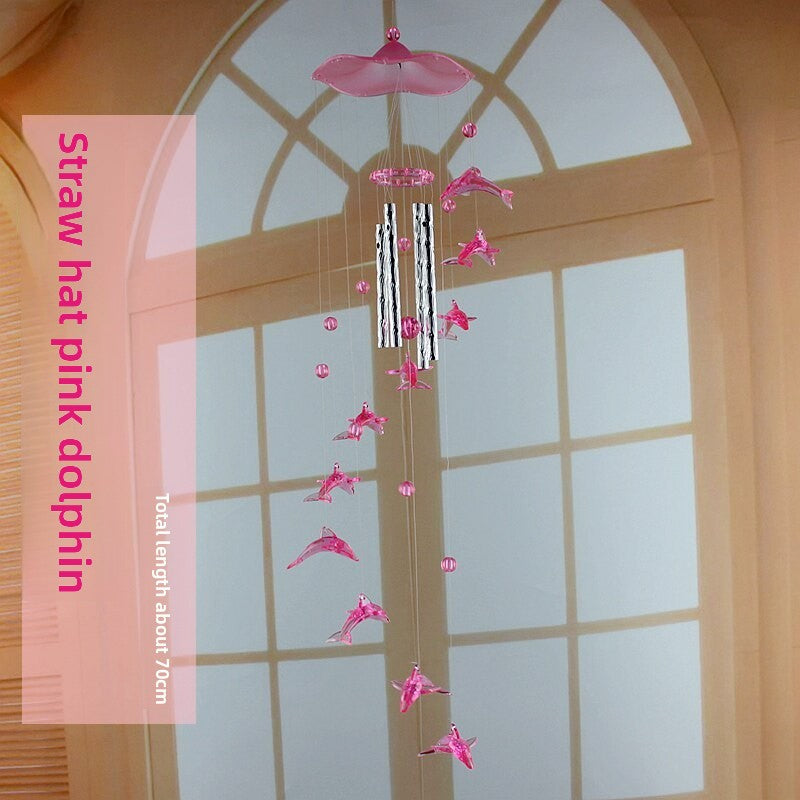 Handmade Straw Hat Wind Chime Home Decoration