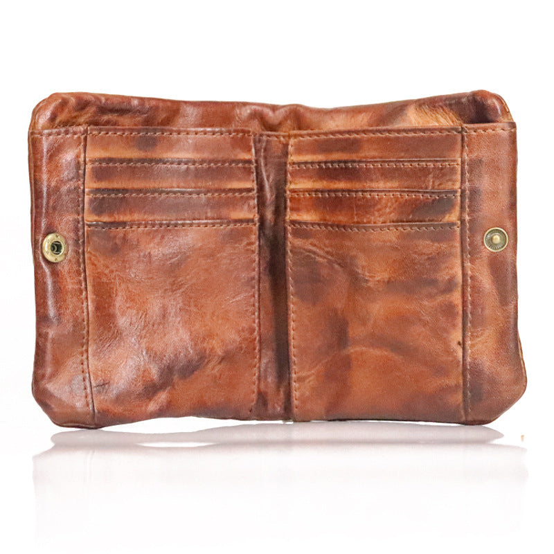 Handmade Vintage Leather Wallet with Multi Compartments