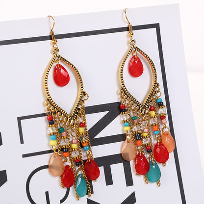 Handmade Water Drop Seed Bead Earrings