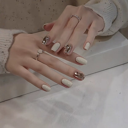 Handmade Wearable Nail Art with Diamond Decoration