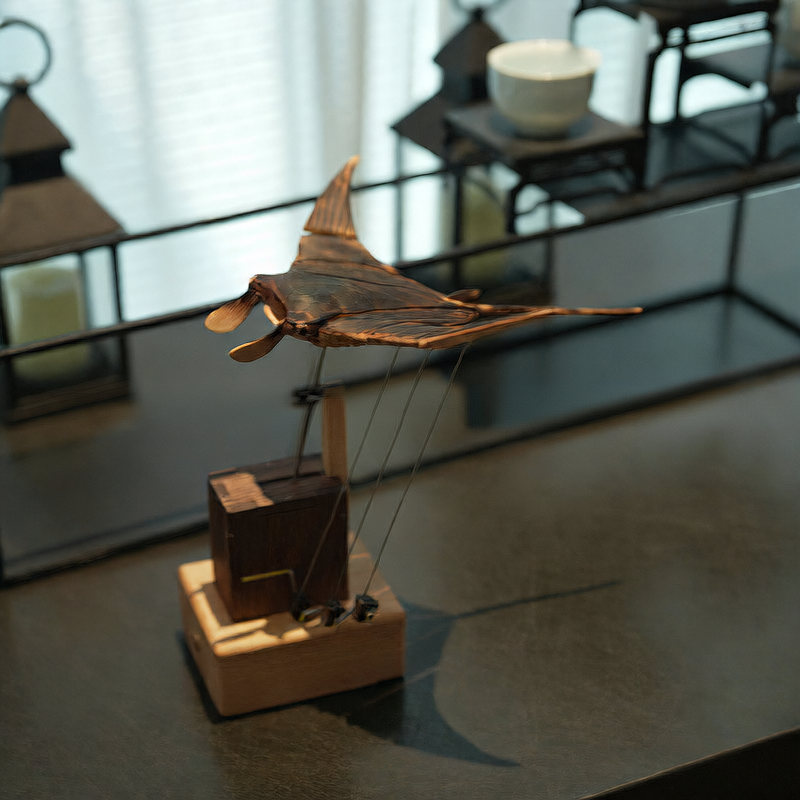 Handmade Wooden Stingray Desktop Ornament