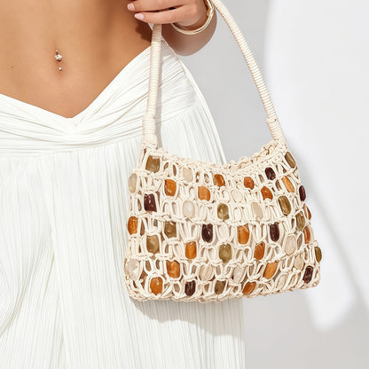 Handmade Woven Beaded Shoulder Bag