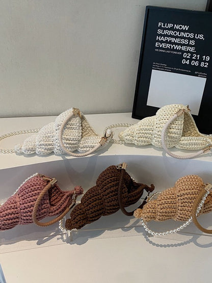 Handmade Woven Conch Shell Crossbody Bag