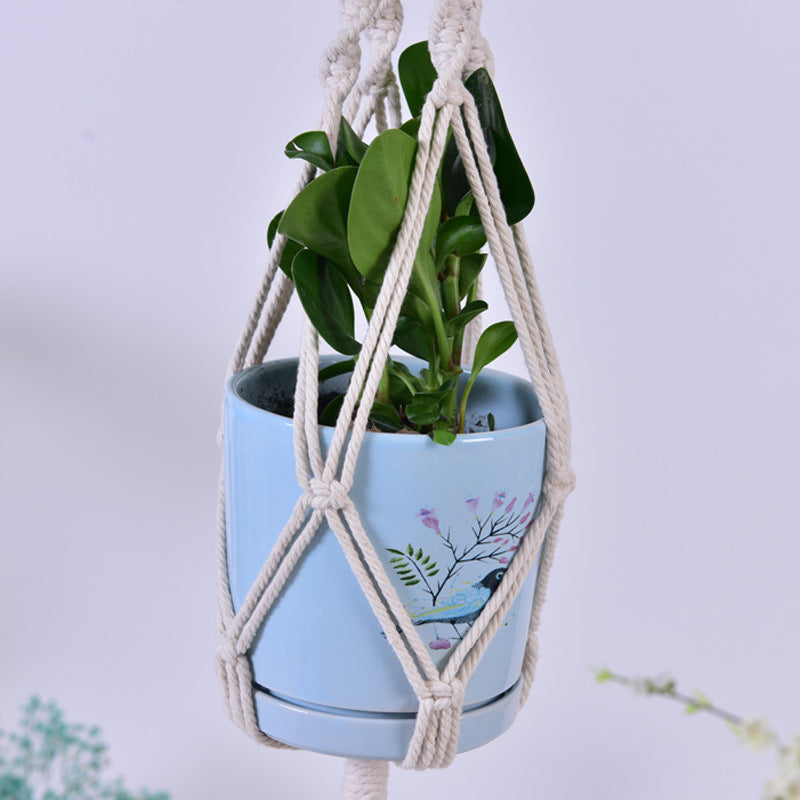 Handmade Woven Hanging Net Bag for Flower Pots
