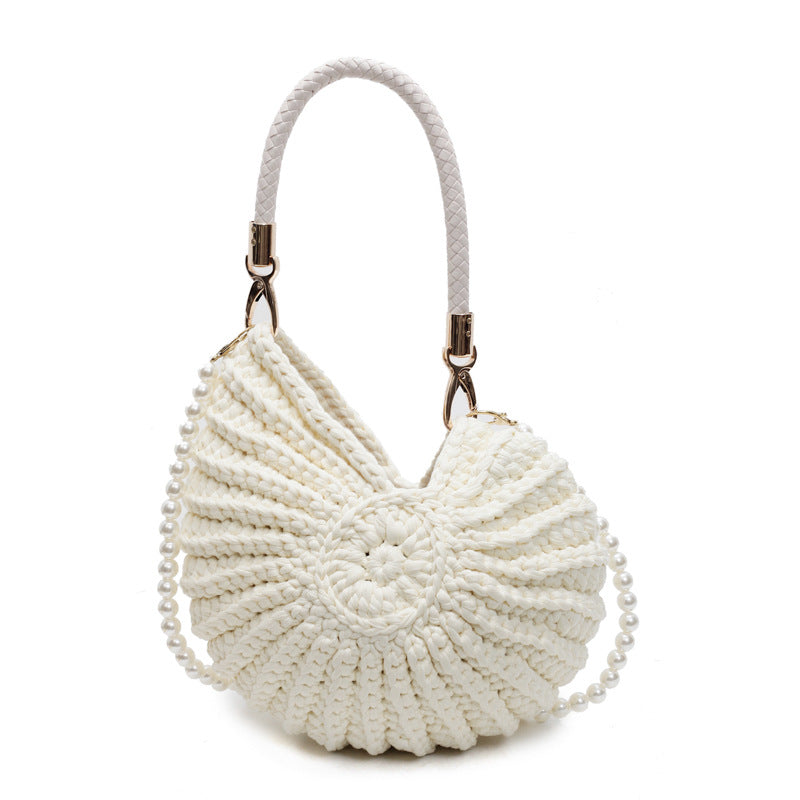 Handmade Woven Shell Design Shoulder Bag