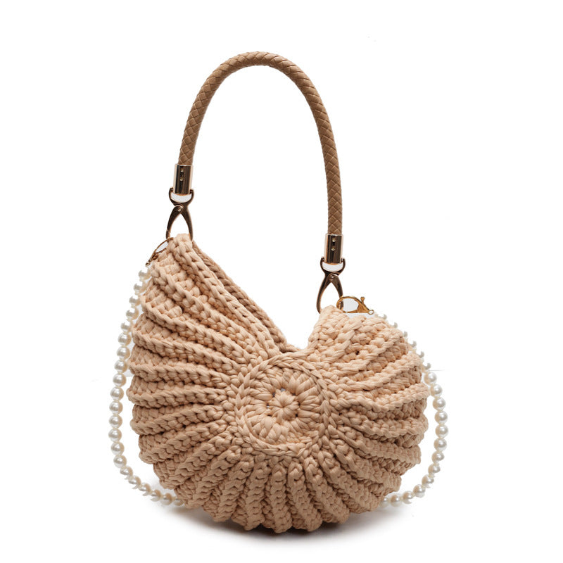 Handmade Woven Shell Design Shoulder Bag