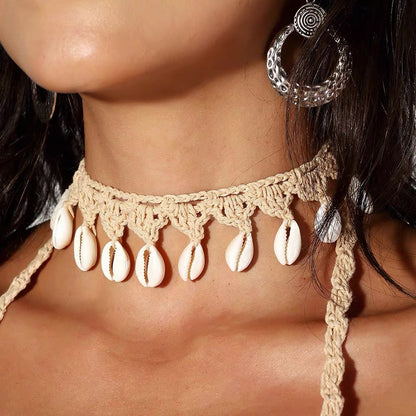 Handmade Woven Shell Necklace