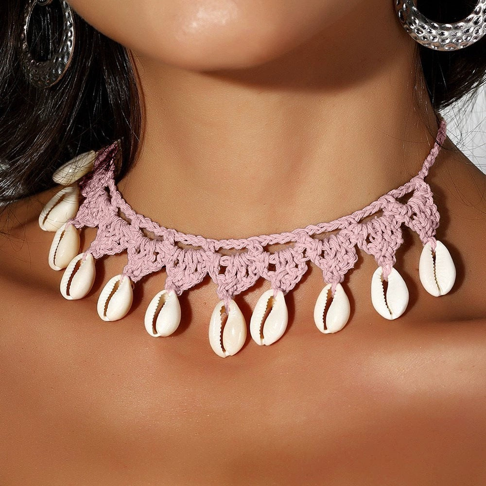 Handmade Woven Shell Necklace