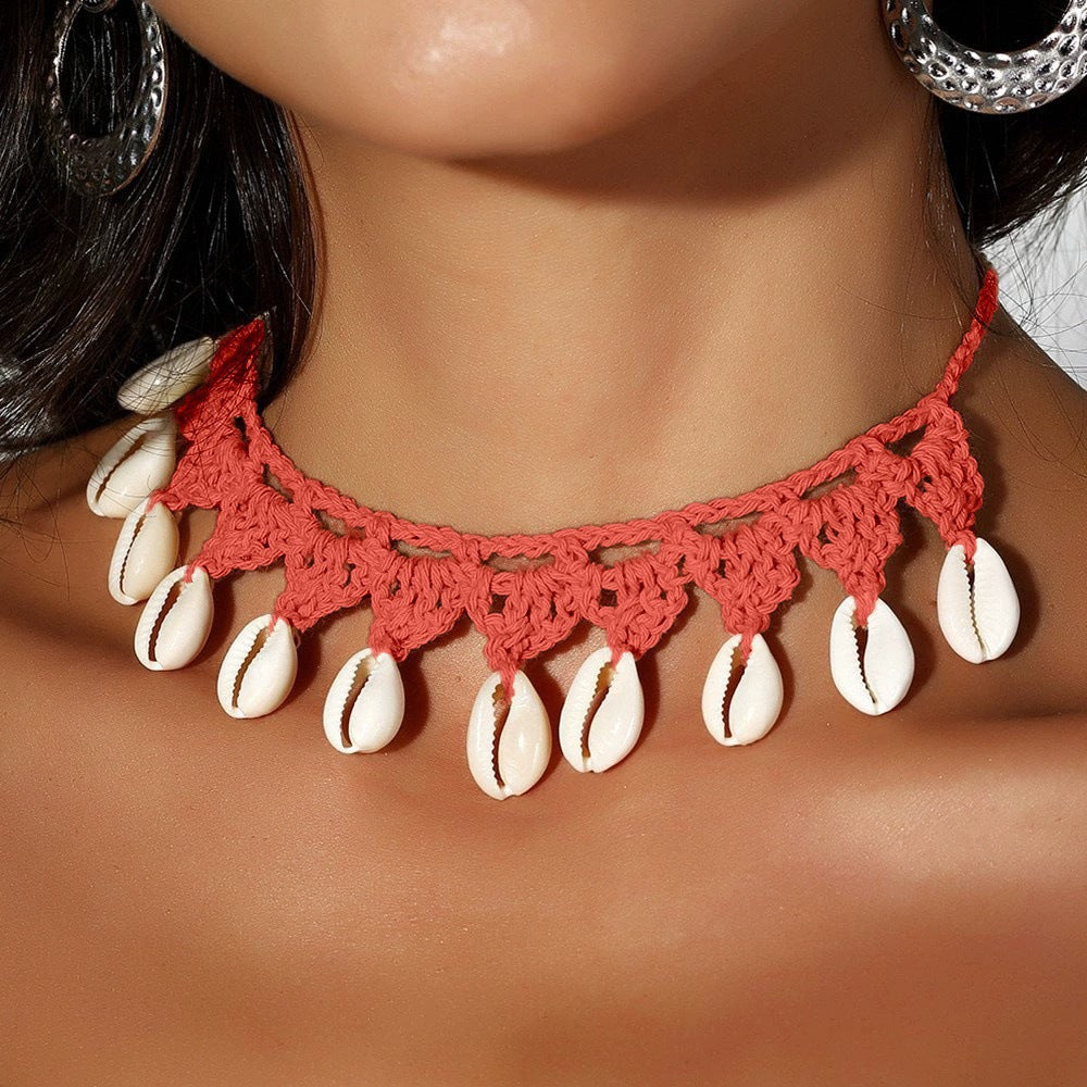 Handmade Woven Shell Necklace
