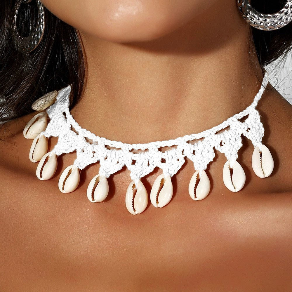 Handmade Woven Shell Necklace