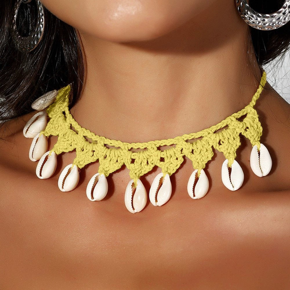 Handmade Woven Shell Necklace