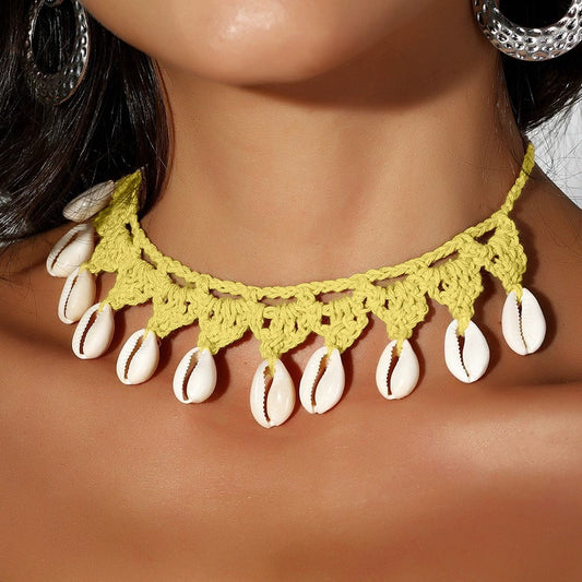 Handmade Woven Shell Necklace