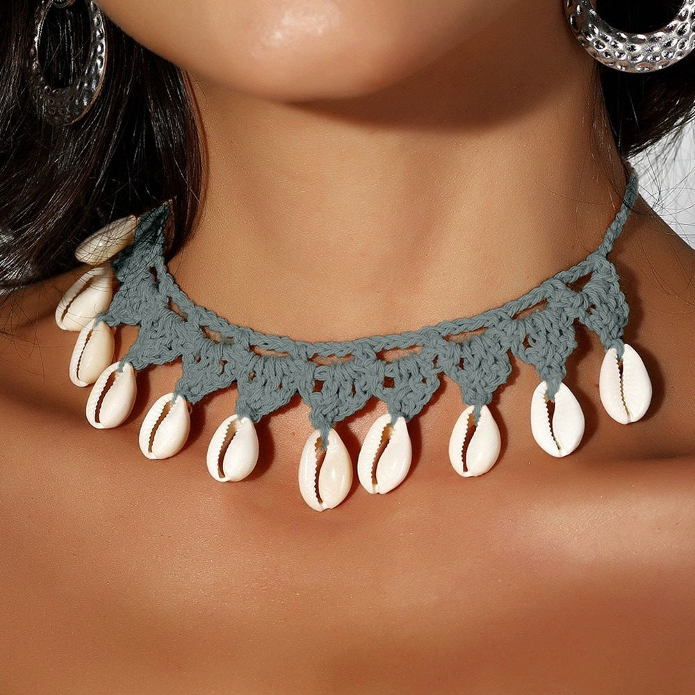 Handmade Woven Shell Necklace