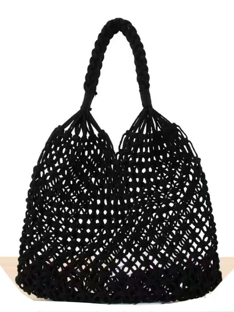 Handwoven Beach Hollow Drawstring Handbag