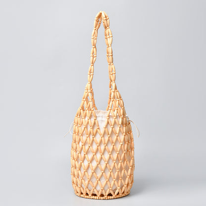 Handwoven Beaded Bucket Bag