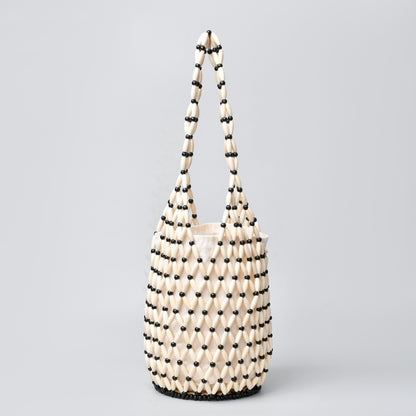 Handwoven Beaded Bucket Bag
