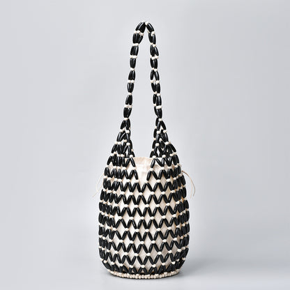 Handwoven Beaded Bucket Bag