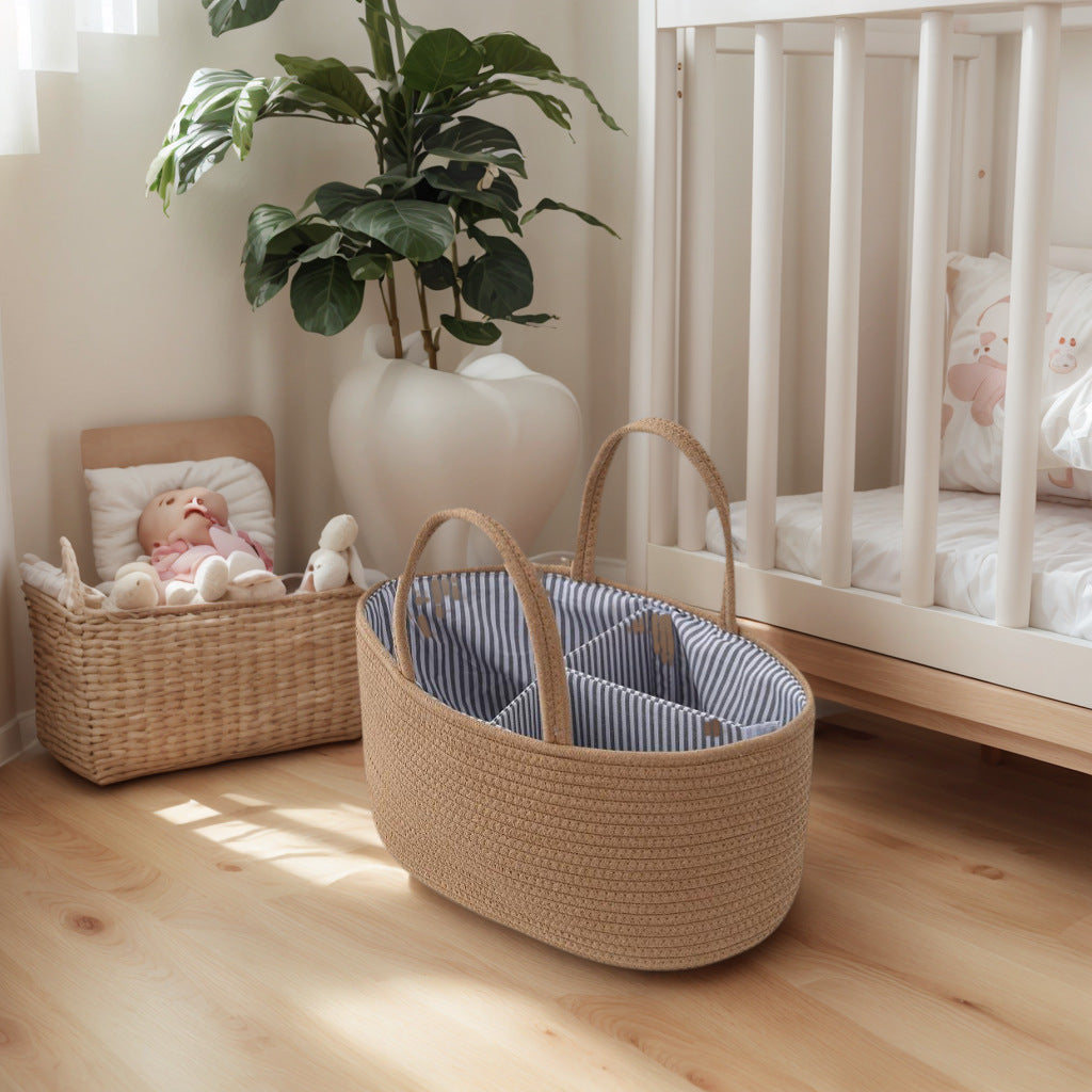 Handwoven Cotton Storage Basket with Detachable Design